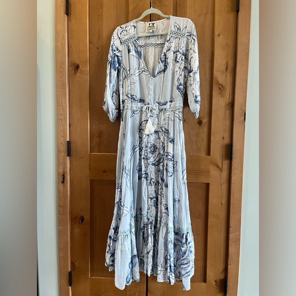 Light Blue Floral Duster Dress